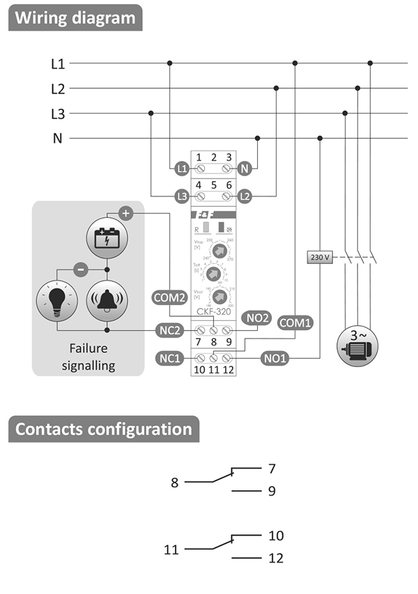 CKF-320 schemat podłączenia